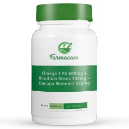 Ômega 3 Pó 600mg + Rhodiola Rósea 150mg + Bacopa Monnieri 250mg