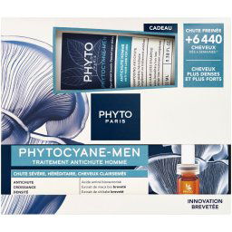 Phytocyane-Men Tratamento Queda Progressiva Ampolas 12x3,5ml + Shampoo 100mL 1