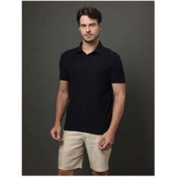 Calvin Klein Jeans Polo Masculina Piquet Carmel Calvin Klein - Preto Preto - male