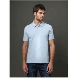 Calvin Klein Jeans Polo Masculina Regular sem Friso Calvin Klein - Azul Claro Azul - male