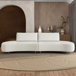 Sofá 2 Lugares 160cm Orgânico Pé Ferro Nagai Bouclê Branco Z55 - Mpozenato