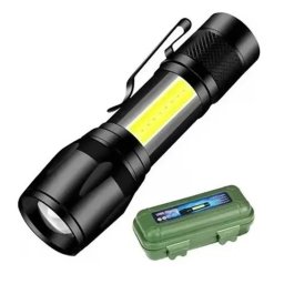 Mini Lanterna Tática LED CREE Zomm USB Recarregavel Multifunção CBRN16501