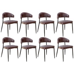 Cadeira de Jantar Estofada Kit 8 Chloe M25 Sintético Café - Mpozenato
