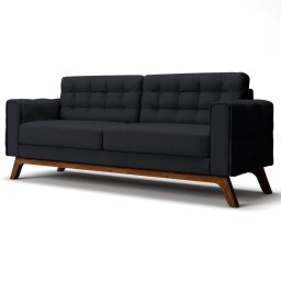 Sofá 280cm 4 Lugares Sandero C-300 Veludo Preto - Domi