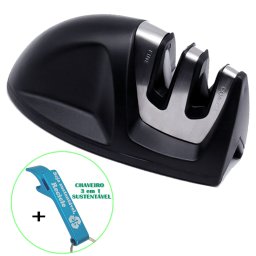 Afiador de Facas Amolador Preto + Chaveiro CBRN19724