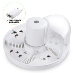 Armadilha Mata Mosca Papa Mosca USB Recarregavel + Adaptador parede Bi-volt CBRN20546