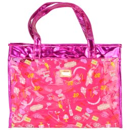 Bolsa Feminina Sacola Praia Transparente Candy Pink CBRN17195