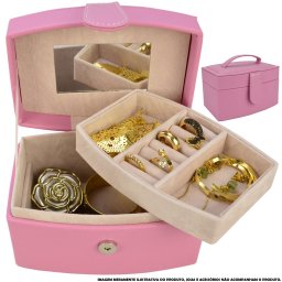 Caixa Para Joias Bijuteria Rosa CBRN10806