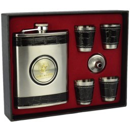 Cantil De Bolso Porta Bebida Whisky Copos Prata CBRN113746