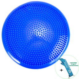 Disco de Equilíbrio Para Exercícios Inflável 33 cm Azul Escuro + Chaveiro CBRN15986