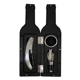 Kit Abridor Tampa de Vinho 3 Peças Garrafa Emborrachada DS-1178