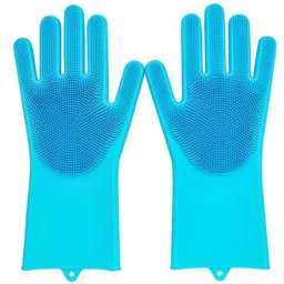 Luva de Silicone Lava Louça Mágica Azul CBRN11469