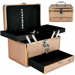 Maleta Para Maquiagem e Joias Frasqueira Luxo Cobre CBRN11094