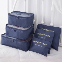 Organizador de Mala Viagem Necessaire Kit 6 Peças Azul CBRN20669