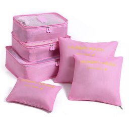 Organizador de Mala Viagem Necessaire Kit 6 Peças Rosa CBRN20621