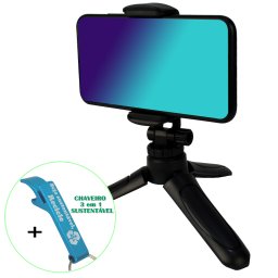 Suporte para Celular Tripé + Chaveiro CBRN17980