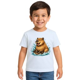 Camiseta Capivara Feliz na Agua Estampa Personalizada