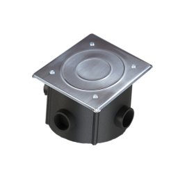Caixa de Passagem com Tampa Inox Para Iluminação De Piscina 12 x 12cm - Brustec