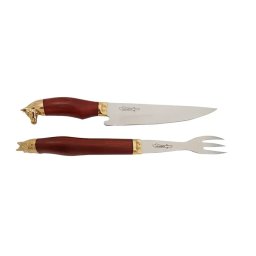 Kit Para Churrasco 8" Zakharov Pampeira Garfo No Estojo De Madeira