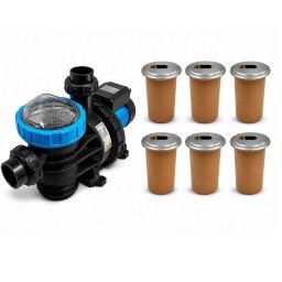 Kit Completo para Fonte e Chafariz com 6 Bicos de Embutir e Bomba