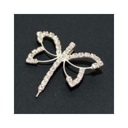 Pingente de Prata 925 Libelula com Zirconia Gravejada