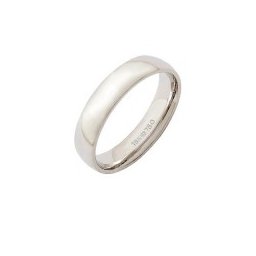Aliança Anatômica de Ouro Branco 18k 750 Largura 5.00mm Altura 1.50mm
