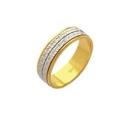 Aliança de Ouro 18k 750 Giratória em Ouro Branco Largura 6.00mm Altura 1.05mm