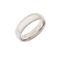 Aliança Anatômica de Ouro Branco 18k 750 Largura 5.40mm Altura 2.20mm