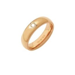 Aliança Anatômica de Ouro Vermelho 18k 750 com 1 Brilhante de 11.00 Pontos Largura 5.40mm Altura 2.20mm