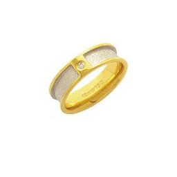 Aliança Anatômica de Ouro 18k 750 com 1 Brilhante de 3.50 Pontos Largura 6.00mm Altura 1.80mm