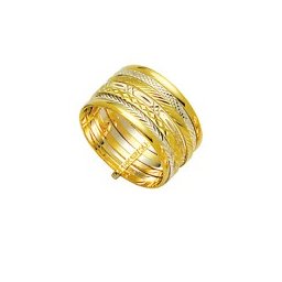 Aliança de Ouro Amarelo, Ouro Branco e Ouro Vermelho 18k 750 Largura 10.50mm Altura 0.50mm