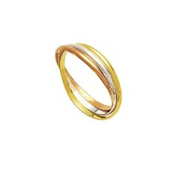 Aliança Entrelaçada de Ouro, Ouro Vermelho e Ouro Branco 18k 750 Largura 1.80mm Altura 0.60mm