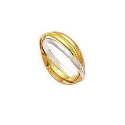 Aliança Entrelaçada de Ouro, Ouro Vermelho e Ouro Branco 18k 750 Largura 2.30mm Altura 0.70mm