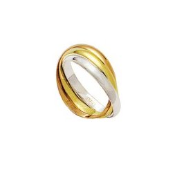 Aliança Entrelaçada de Ouro, Ouro Vermelho e Ouro Branco 18k 750 Largura 2.80mm Altura 0.80mm