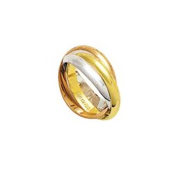 Aliança Entrelaçada de Ouro, Ouro Vermelho e Ouro Branco 18k 750 Largura 3.60mm Altura 1.10mm