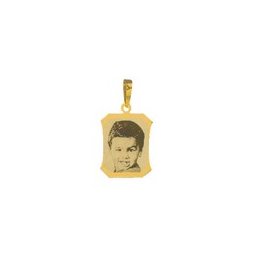 Pingente Folheado a Ouro com foto gravada / Fotogravação 18.4mm x 14.2 mm