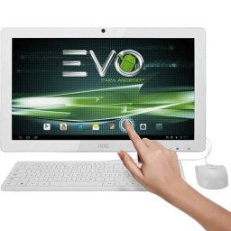 PC ALL IN ONE AOC TELA 19 ANDROID DUAL CORE TELA TOUCH 1GB RAM HD 8GB