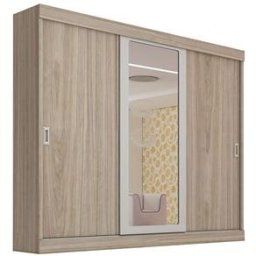Guarda Roupa Glamour c/ Espelho 3 Portas