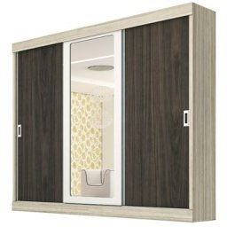 Guarda Roupa Glamour c/ Espelho 3 Portas