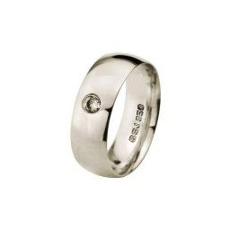 Aliança Anatômica de Prata 6mm com Pedra de Zircônia de 3mm