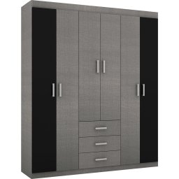 GUARDA ROUPA 6 PORTAS E 3 GAVETAS RISK ESCURO