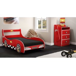 CAMA DE SOLTEIRO RALY CAR + COMODA 3 GAVETAS