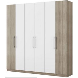 GUARDA ROUPA 6 PORTAS 4 GAVETAS BRANCO/CARVALHO