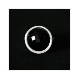 Anel de Prata 925 com Pedra Onix