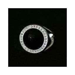 Anel de Prata 925 com Pedra Onix