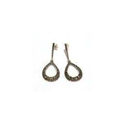 Conjunto de Prata 925 Brinco e Pingente de Macassita