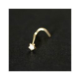 Piercing de Ouro 18k 0750 Estrela com 1 Pedra de Zircônia