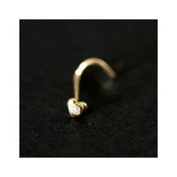 Piercing de Ouro 18k 0750 Coração com 1 Pedra de Zircônia
