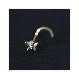 Piercing de Ouro 18k 0750 Borboleta com 1 Pedra de Zircônia