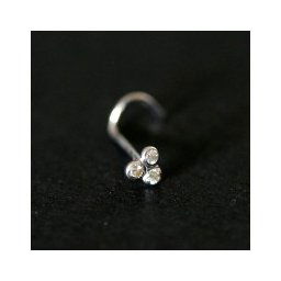 Piercing de Ouro Branco 18k 0750 Trio de Luz